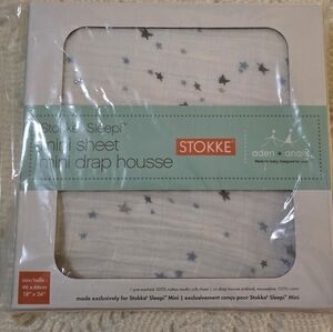NWT Stokke  Aden & Anais Sleepi Mini Sheet with Stars